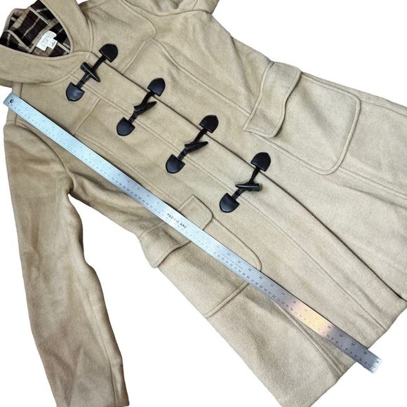 Ann Taylor Loft Camel Wool Toggle Coat with Hood - Picture 13 of 16